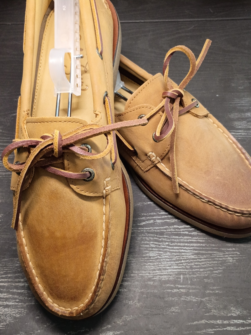 GOLD CUP Sperry Men's 10M Leather Boat Shoes in Tan with Brown Laces. NEW!!!